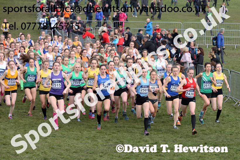 Womens under-20s 2016 Inter Counties Cross Country Champs. and Cross Challenge Final, Cofton Park, Birmingham. Photo: David T. Hewitson/Sports for All Pics